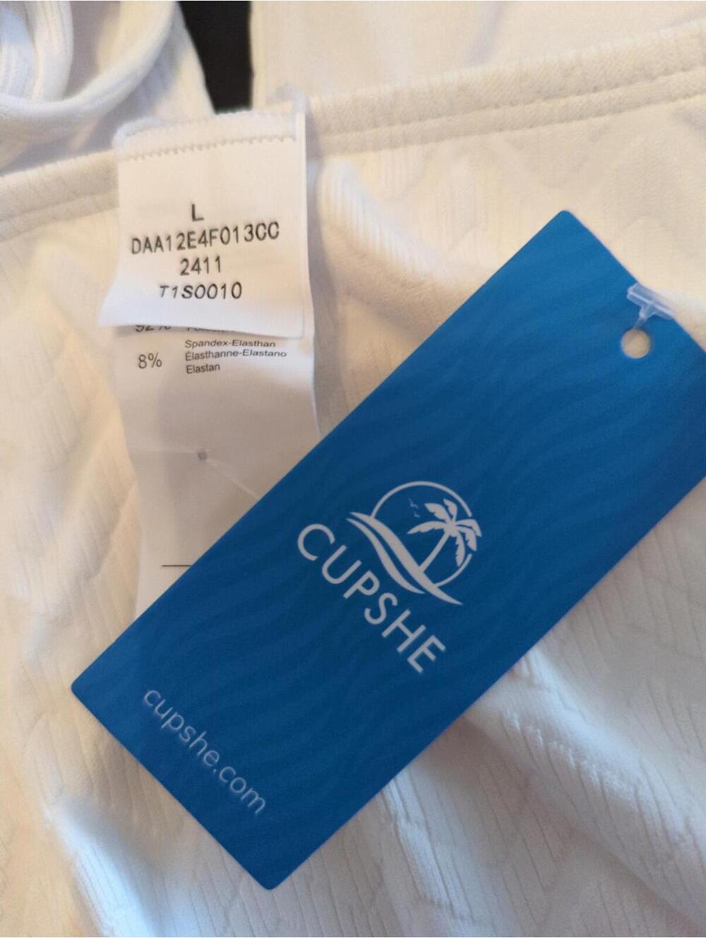 Cupshe White One-Piece Swimsuit Size Large 711 - Picture 3 of 3